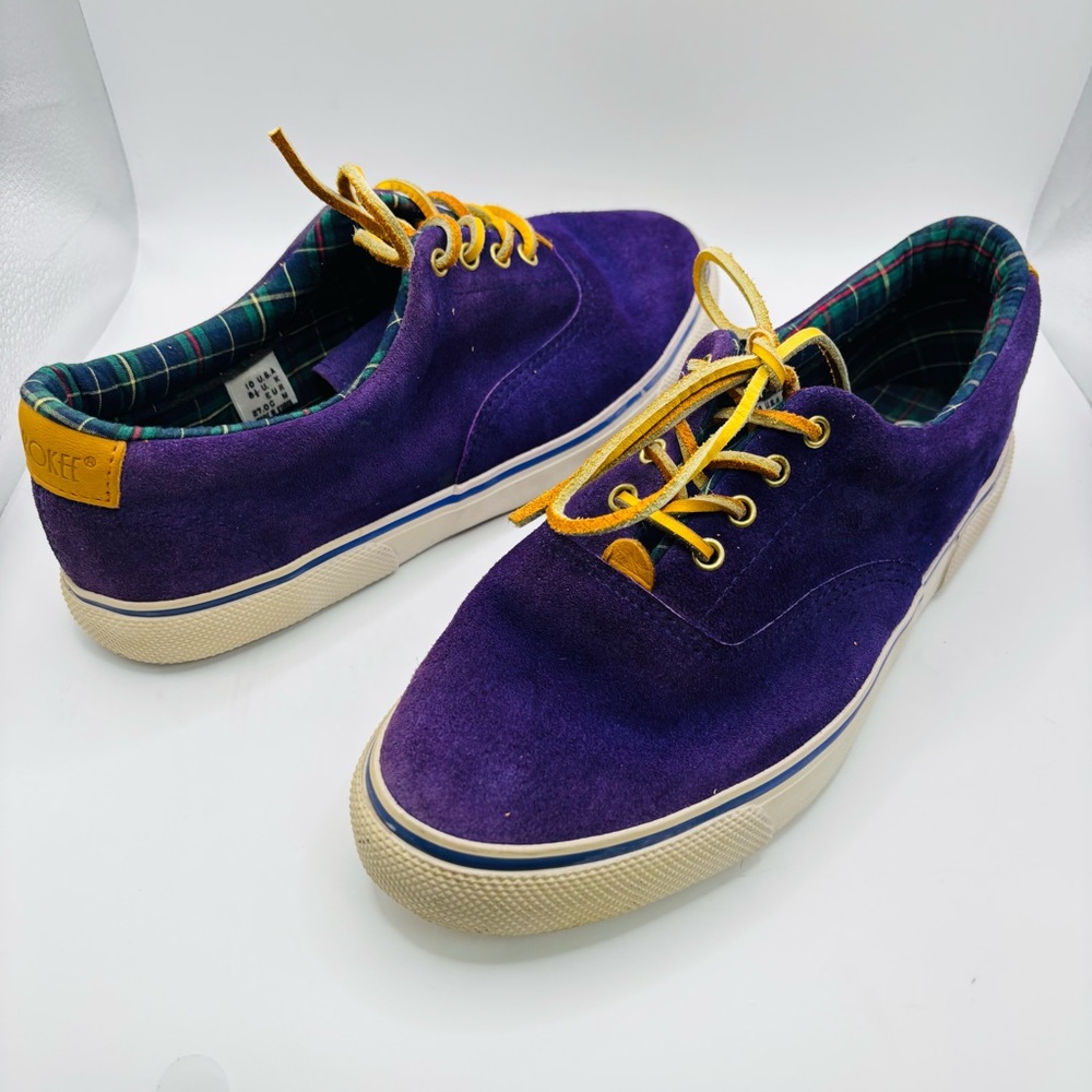Cherokee Purple Suede Sneakers Retro look with Leather Laces. Size 10